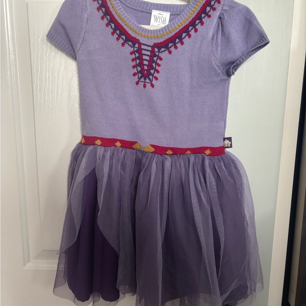 Purple Embroidered Disney Wish Dress with Tulle Skirt